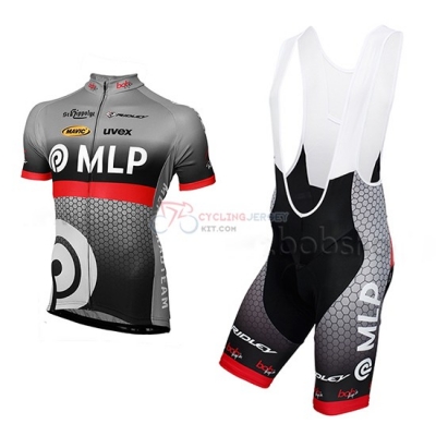 2013 Team MLP Team Bergstrasse gray Short Sleeve Cycling Jersey And Bib Shorts Kit