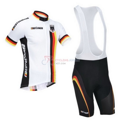Germany Cycling Jersey Kit Short Sleeve 2013 White And Black