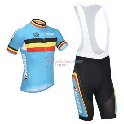 Belgium Cycling Jersey Kit Short Sleeve 2013 Blue And Black