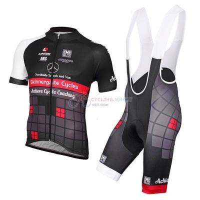2015 Team Achieve Black Short Sleeve Cycling Jersey And Bib Shorts Kit