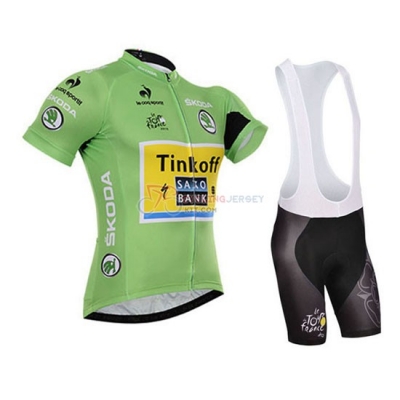 Tour De France Saxo Bank Cycling Jersey Kit Short Sleeve 2015 Green