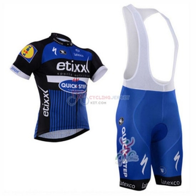 Quick Step Cycling Jersey Kit Short Sleeve 2016 Black And Blue