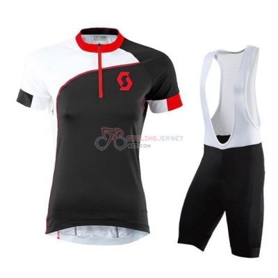 Women Cycling Jersey Kit Scott Short Sleeve 2016 White And Black