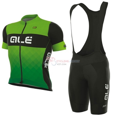 ALE R-EV1 Rumbles Short Sleeve Cycling Jersey and Bib Shorts Kit 2017 green