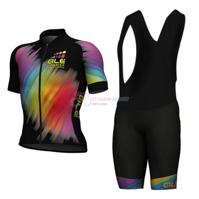 ALE Short Sleeve Cycling Jersey and Bib Shorts Kit 2017 black