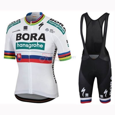 Bora Campione Slovakia Cycling Jersey Kit Short Sleeve 2019 White