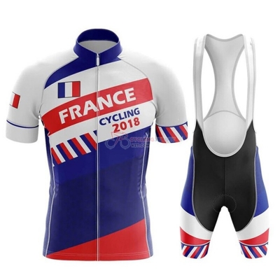 Campione France Cycling Jersey Kit Short Sleeve 2018 Blue White Red
