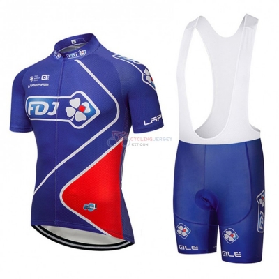 FDJ Cycling Jersey Kit Short Sleeve 2018 Blue