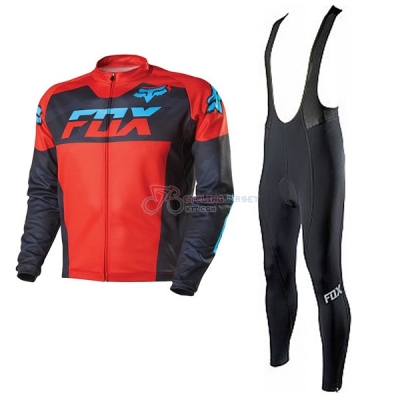 Fox Long Sleeve Cycling Jersey and Bib Pant Kit 2017 red and black