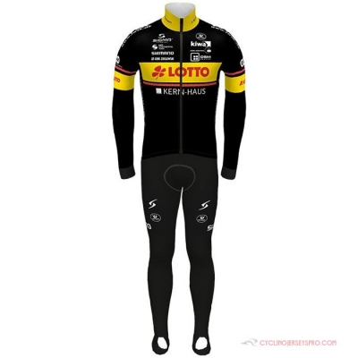 Lotto-kern Haus Cycling Jersey Kit Long Sleeve 2021 Black Yellow