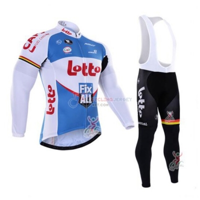 Lotto Cycling Jersey Kit Long Sleeve 2016 White And Blue
