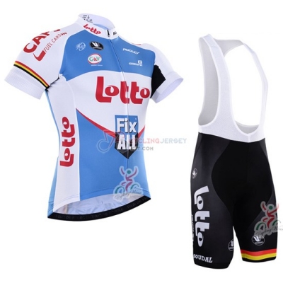 Lotto Cycling Jersey Kit Short Sleeve 2016 White And Blue