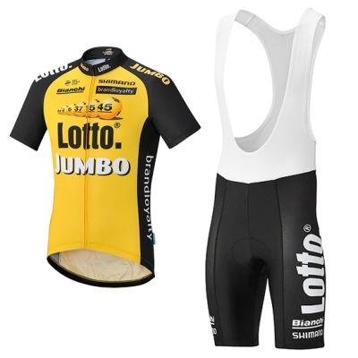 Lotto Jumbo Cycling Jersey Kit Short Sleeve 2017 yellow