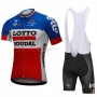 Lotto Soudal Cycling Jersey Kit Short Sleeve 2018 Blue and Red