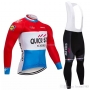 Quick Step Floors Cycling Jersey Kit Long Sleeve 2018 Red White Bluee