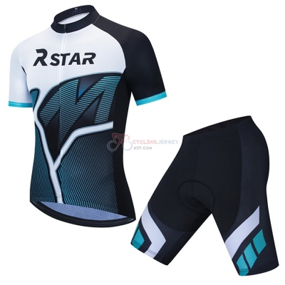 R Star Cycling Jersey Kit Short Sleeve 2021 White Black