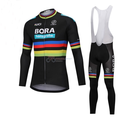 Uci Mondo Campione Bora Cycling Jersey Kit Long Sleeve Black