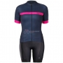 Women Bontrage Cycling Jersey Kit Short Sleeve 2020 Fuchsia Dark Blue