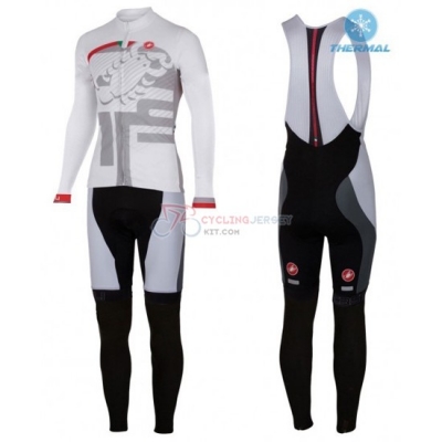 Women Castelli Cycling Jersey Kit Long Sleeve 2016 White And Red