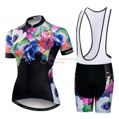 Women Weimostar Cycling Jersey Kit Short Sleeve 2019 Black Green Pink
