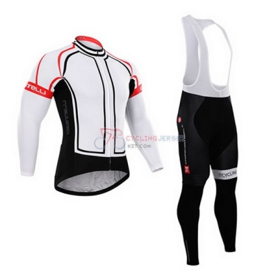 Castelli Cycling Jersey Kit Long Sleeve 2015 White And Red