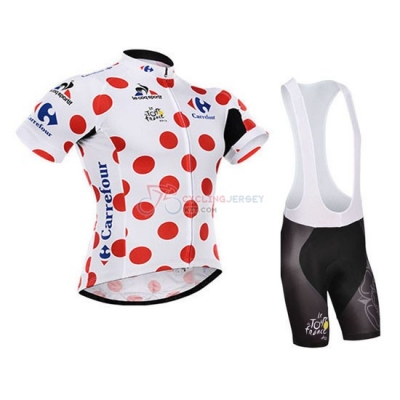 Tour De France Cycling Jersey Kit Short Sleeve 2015 White And Red