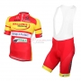 2016 Team Wallonie Bruxelles yellow red Short Sleeve Cycling Jersey And Bib Shorts Kit