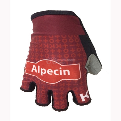 2018 Katusha Alpecin Short Finger Gloves Red