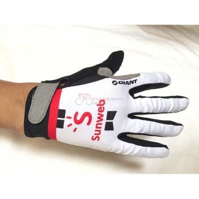 2020 Sunweb Long Finger Gloves White