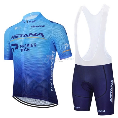 Astana Cycling Jersey Kit Short Sleeve 2021 Blue