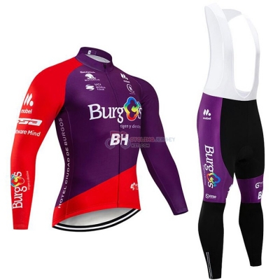 Burgos BH Cycling Jersey Kit Long Sleeve 2020 Purple Red