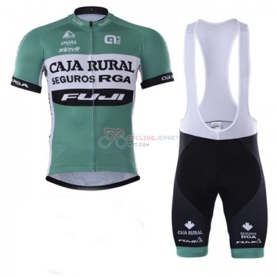 Caja Rural Cycling Jersey Kit Short Sleeve 2018 Green White