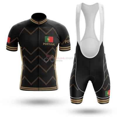 Campione Portugal Cycling Jersey Kit Short Sleeve 2020 Black Yellow