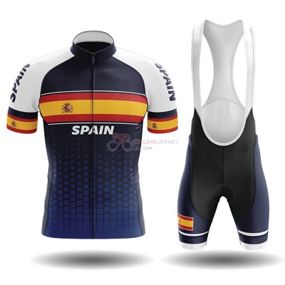 Campione Spain Cycling Jersey Kit Short Sleeve 2020 Blue Yellow