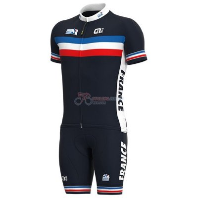 France Cycling Jersey Kit Short Sleeve 2021 Dark Blue