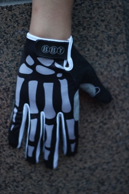 Cycling Gloves Skull black and gray