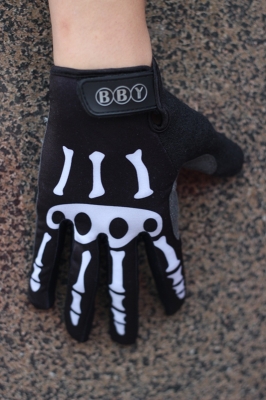 Cycling Gloves Skull black and white