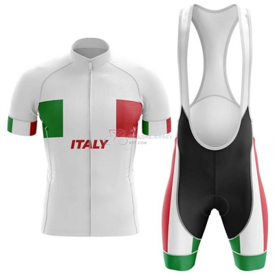 Italy Cycling Jersey Kit Short Sleeve 2020 White