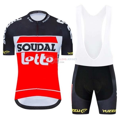 Lotto Soudal Cycling Jersey Kit Short Sleeve 2020 Black White Red