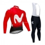 Movistar Cycling Jersey Kit Long Sleeve 2020 Red White