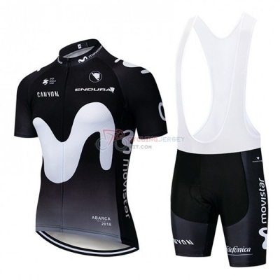 Movistar Cycling Jersey Kit Short Sleeve 2019 Black White