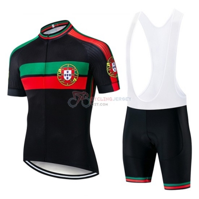 Portugal Cycling Jersey Kit Short Sleeve 2019 Black Green Red