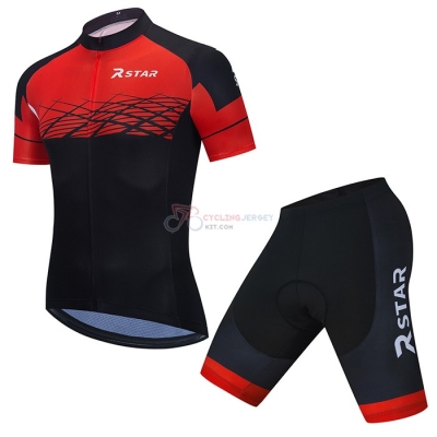 R Star Cycling Jersey Kit Short Sleeve 2021 Black Red