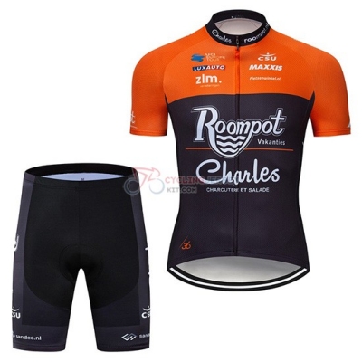 Roompot Charles Cycling Jersey Kit Short Sleeve 2019 Orange Black