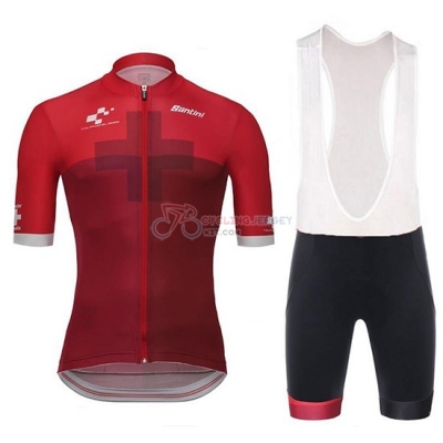 Tour de Suisse Cycling Jersey Kit Short Sleeve 2018 Cross Red