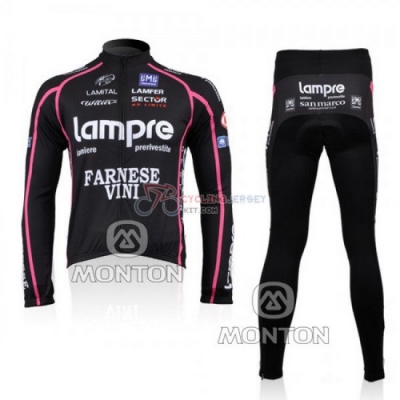 Lampre Cycling Jersey Kit Long Sleeve 2010 Black