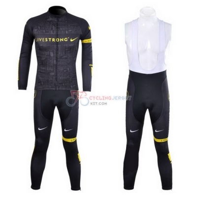 Livestrong Cycling Jersey Kit Long Sleeve 2012 Black And Yellow