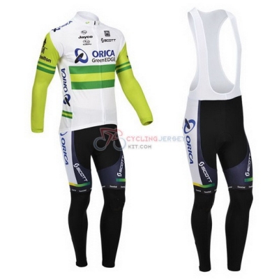 Greenedge Cycling Jersey Kit Long Sleeve 2013 White And Green