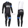 Sky Cycling Jersey Kit Long Sleeve 2013 Blue And Black