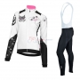 Women Cycling Jersey Kit Nalini Long Sleeve 2016 Pink And White